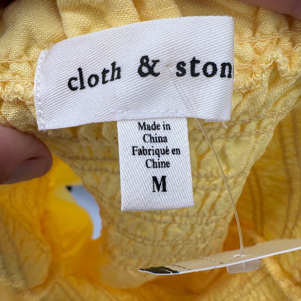 EVEREVE Cloth & Stone NWT Smocked Linen Tank in Yellow // M - Picture 12 of 12